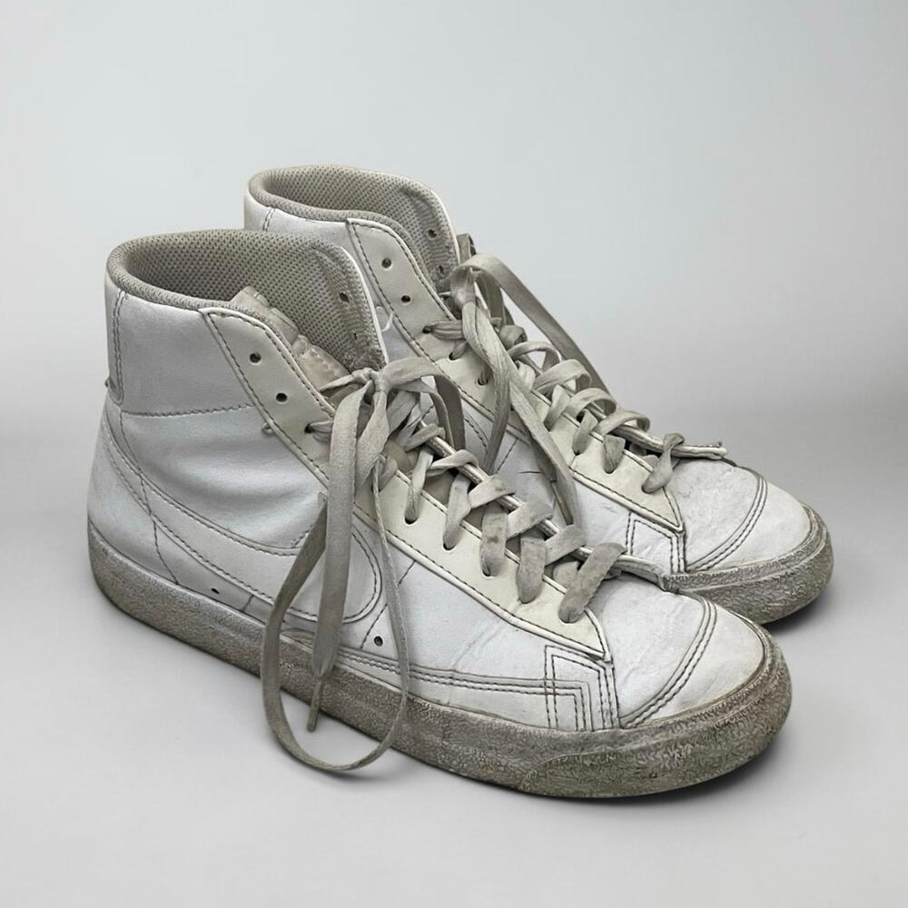 Nike White Blazer Mid '77 Distressed Sneakers